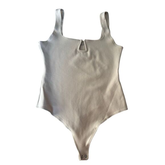 Abercrombie & Fitch Soft Collection Notchneck Bodysuit size S Cream - Picture 1 of 6
